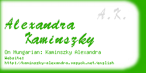 alexandra kaminszky business card